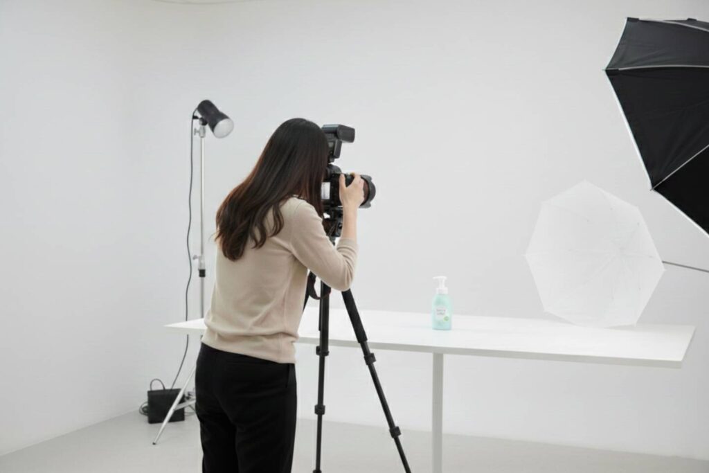 カユさんが商品撮影の風景